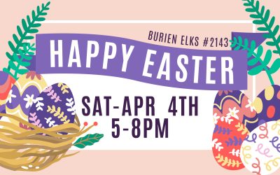 Easter Dinner Apr 4th, 5-8pm